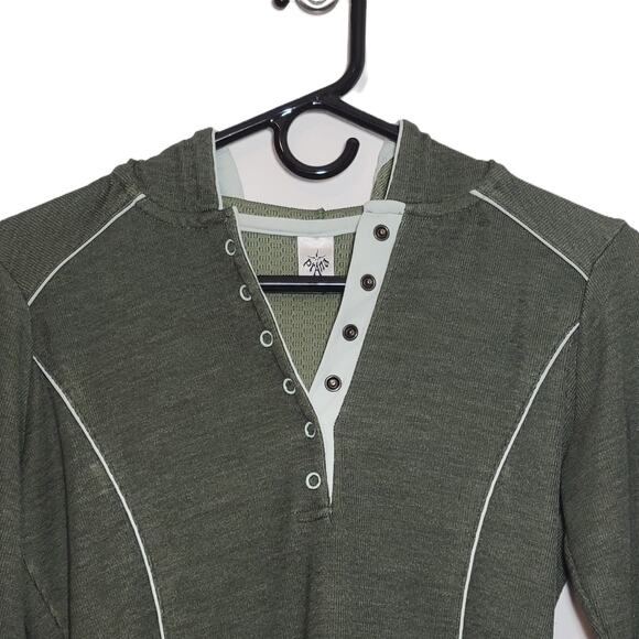 prAna Women's‎ 1/4 Button Up Henley Hoodie Size Small - Picture 2 of 10